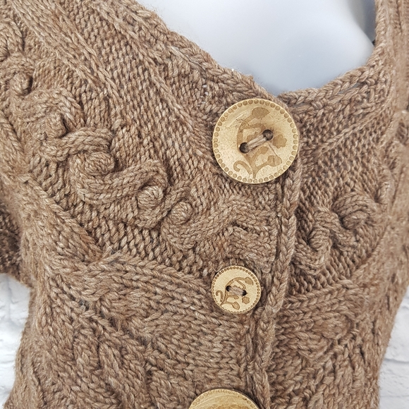 Sleeping On Snow Cable Knit Button Shrug - Picture 2 of 6